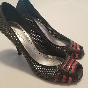 BCBG Perforated Peep Toe Pumps- Size 7